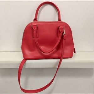 Express Red Mini Satchel Bag with Removable Strap
